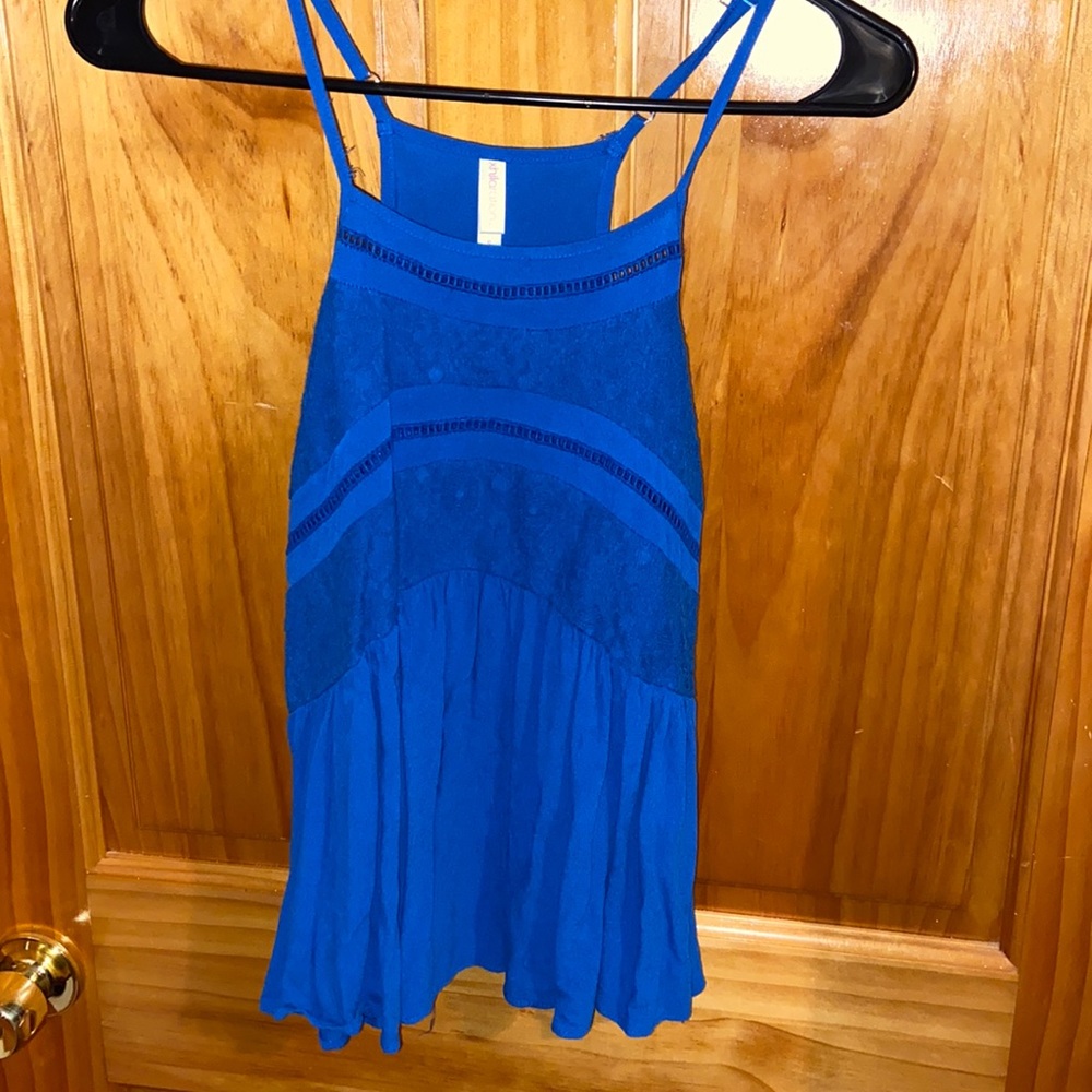 Blue peplum tank